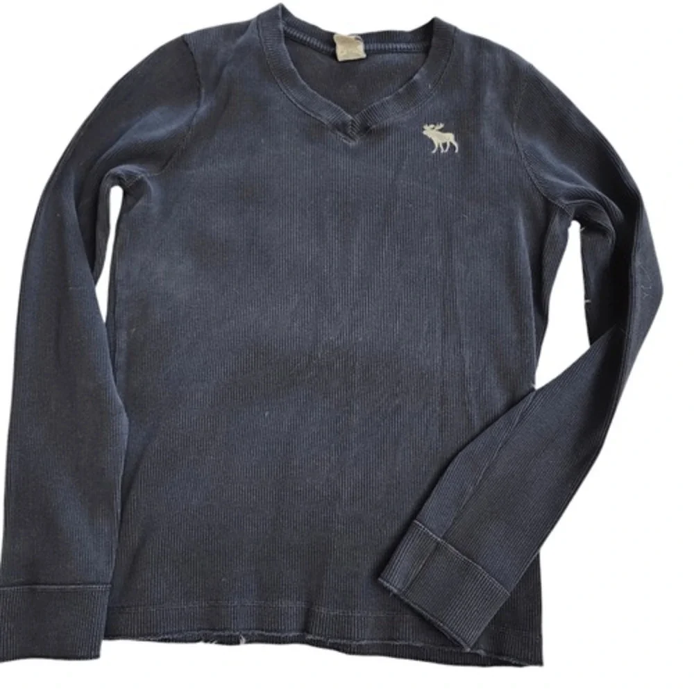 Abercrombie and Fitch Men's‎ Blue v-neck long sleeve pullover sweater Sz LG